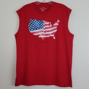 Faded Glory Flag Of USA Tank Top  L
